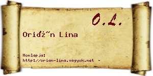 Orián Lina névjegykártya